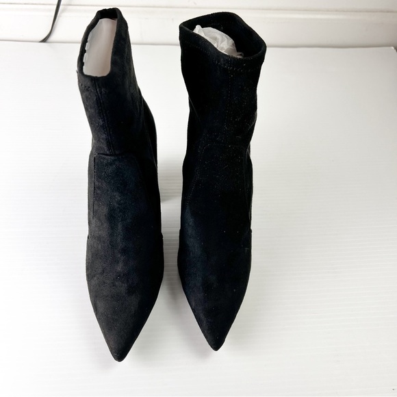Steve Madden Bootie womens 10 Janson Black Ankle Faux Suede Block Heel - Picture 4 of 11